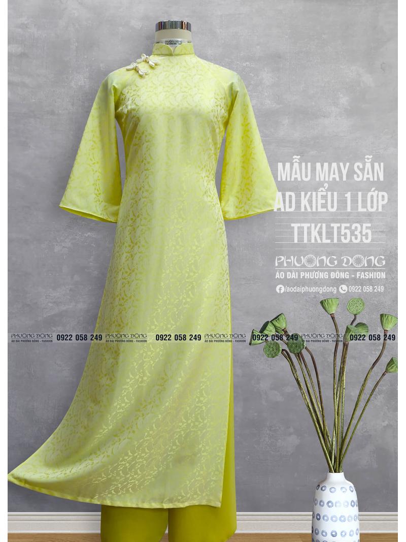 Áo Dài Phom Trẻ Gấm Lụa Phom Suông TTKLT535